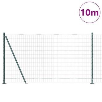 Berkfield Home Lush Euro Fence with 7 Flanged Posts 1.2x10 m Galvanised Steel in Green