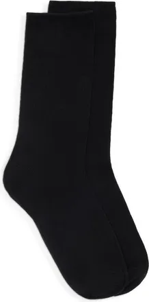 Casa Clara Love Shell Solid Cotton Blend Crew Socks in Black at Nordstrom