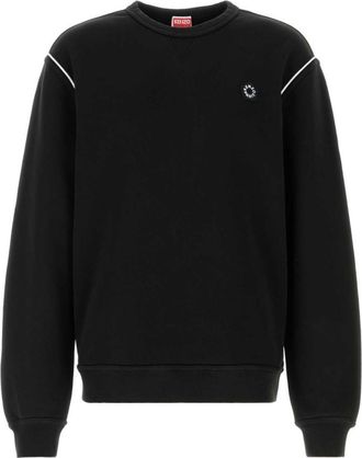 Kenzo Black Crewneck Embroidered Logo Sweatshirt