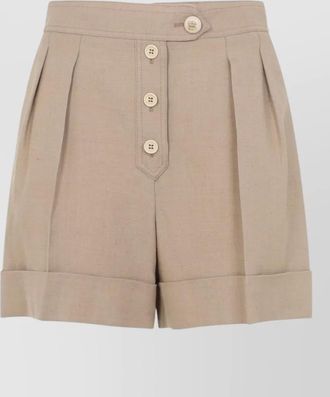 Valentino tailored shorts linen blend pleated design