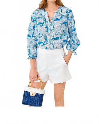 Lilly Pulitzer Andria Top In Nassau Blue