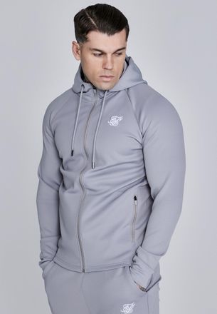 Siksilk Mens Grey Essentials Poly Full Zip Hoodie XXL