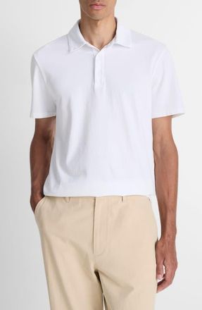 Vince Regular Fit Garment Dyed Cotton Polo in Optic White at Nordstrom, Size Xx-Large