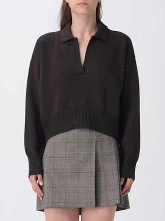 Dondup Relaxed Fit Wool Knit Polo with V-Neck and Dropped Shoulders