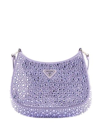Prada Cleo Shoulder Bag Crystal Embellished Satin Small crossbody bag - Paars