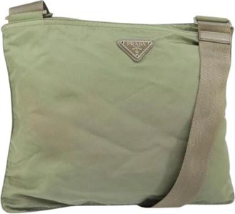 Prada Pre-owned Cross Body Bags, female, Green, Size: ONE SIZE Pre-owned Vintage Nylon Shoulder Bag