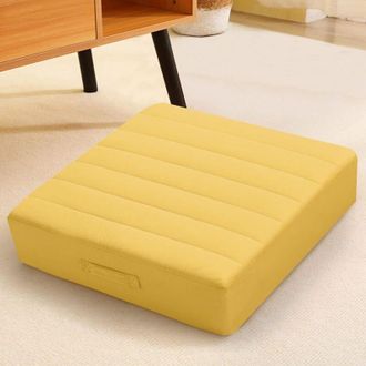 OEM Grande Cuscino Quadrato Da Pavimento, Cuscino Giallo Da Meditazione Con Spessa Imbottitura In Schiuma E Morbida Fodera Trapuntata Lavabile, Grande Sed