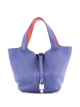 Hermès Eclat Picotin Lock Bag Clemence MM bucket bag - Blue
