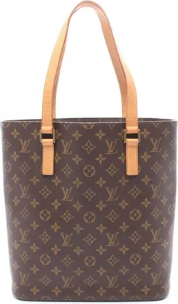 Louis Vuitton Brown Pvc Coated Canvas Leather Tote Bag (Pre-Owned)