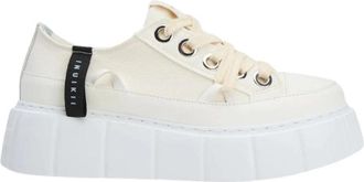INUIKII Matilda Canvas Low White Schoenen - Dames - Sneakers - Beige - 39 EU - Schoenen