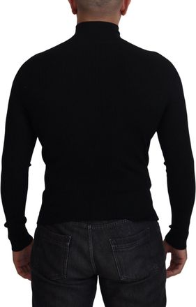Dolce & Gabbana Mens Half-Zip Turtleneck Wool Black