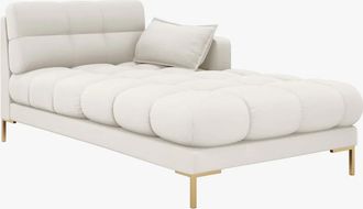 BLOOMINGLOFT Design Chaiselongue Mamaia Strukturstoff Light Beige