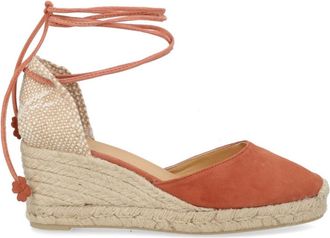 Castaner Pink Leather Espadrille Wedges