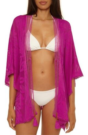 Trina Turk Catamaran Tassel Tie Cover-Up Tunic in Azalea at Nordstrom