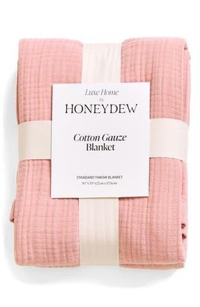 Honeydew Intimates Cotton Gauze Throw Blanket in Dusty Rose at Nordstrom Rack