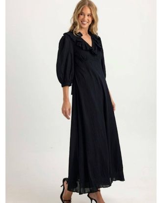 Sundays Salona Ruffle Dress In Black