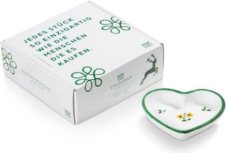 Gmundner Keramik Gmundner Keramik - Gmundner Cer&aacute;mica Flores Esparcidas, Cuenco En Forma De Coraz&oacute;n (l 10 Cm)