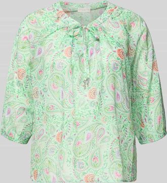 Milano Milano Italy Regular Fit Bluse mit 3/4-Arm in Mint, Gr&ouml;&szlig;e 48