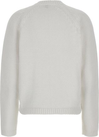 Toteme Womens Cotton Crew Neck Cardigan White Tops Top