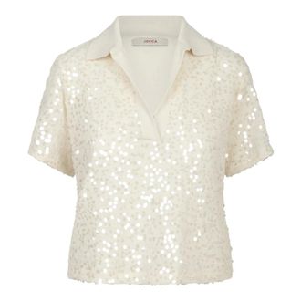 Jucca Dames, Blouses & Shirts, Wit, Maat: 2XS Poliester