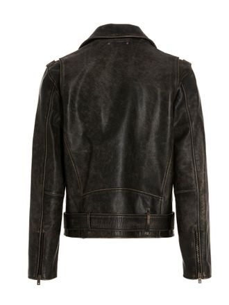 Golden Goose Mens Black Calfskin Leather Jacket Clothing