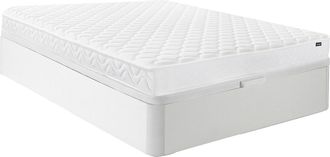 Vente-Unique Conjunto de canap&eacute; abatible 140 x 190 cm blanco + colch&oacute;n de espuma viscoel&aacute;stica de 15 cm - PELOPS de Ysm&eacute;e