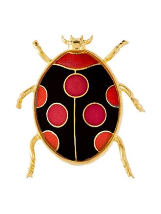 Susan Caplan Vintage 1980s Ladybird brooch - women - Gold Plated/Enamel - One Size - Black