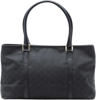 Gucci Pre-owned Tote Bags, female, Black, Size: ONE SIZE Pre-owned GG Canvas Tote