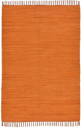 THEKO Alfombra reversible de algod&oacute;n tejida a mano - naranja - 160x230 cm