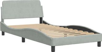 vidaXL Estructura De Cama Dover Terciopelo Gris Claro 100x203 Cm Vidaxl