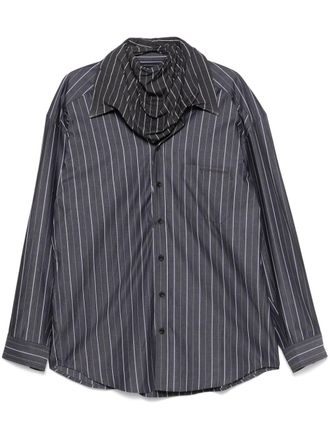 Tシャツ・カットソー Y PROJECT Embroidered poplin oversize shirt Y/Project logo-embroidered Striped Shirt | Blue | FARFETCH JO