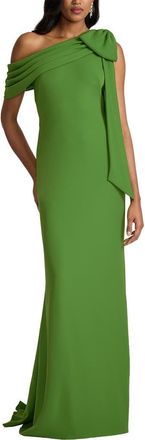 Tadashi Shoji One-Shoulder Crepe Column Gown in Cactus at Nordstrom, Size 10