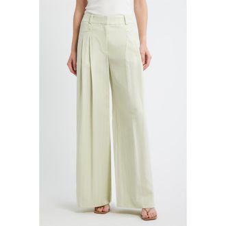 Boss Orange by Hugo Boss Wide Leg Trousers in Guava Stripe at Nordstrom, Size 14