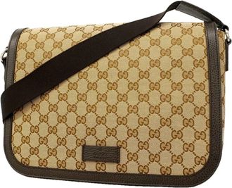 Gucci Brown Canvas Shoulder Bag (Pre-Owned)