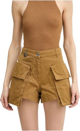 Pinko Short Shorts - Dames - Bermuda - Bruin - L - Katoen - Korte Broeken