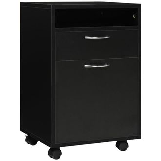 HOMCOM Cajonera de oficina 40x35x60 cm negro
