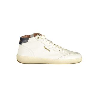 Blauer Witte Leren Heren Sneakers