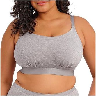 Elomi Downtime Non-Wired Full Figure Bra Womens Bra Grey Marl : 36F (US 36G), Elastane/Lyocell/Modal