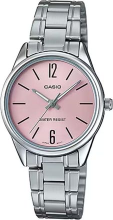 Casio Womens Pink Dial Analog Watch with Stainless Steel Bracelet - LTP-V005D-4BUDF