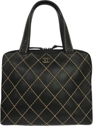 Chanel Pre-owned Surpique zip around satchel - Dames - Vintage Handtas - Zwart - ONE Size - Vintage