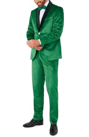OppoSuits Velvet Verdant Shawl Collar Tuxedo & Bow Tie in Green at Nordstrom, Size 48