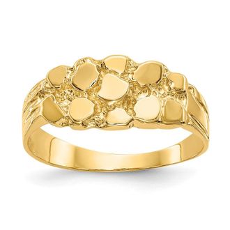 Diamond2Deal 14k Yellow Gold Nugget Ring