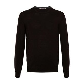 La Fileria Maglia Girocollo in Lana Vergine - Knitwear - Hombre - Marr&oacute;n - 4XL