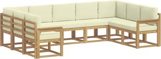 vidaXL Conjunto De Sof&aacute;s De Exterior 9 Uds. Blanco Y Crema Vidaxl