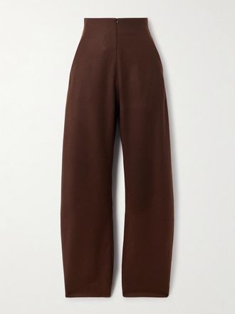 Cortana Pantaloni Barrel In Misto Lana Fabula - Marrone