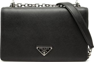 Prada Pre-owned Prada Saffiano and Tessuto Chain Crossbody Ladies K24WA4TZPLQMSKT5