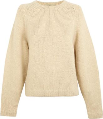 Cortana Lina- trui van baby alpaca en merinowol ivoor- - Dames - Ronde hals truien - Beige - S - Wol - Truien & Vesten