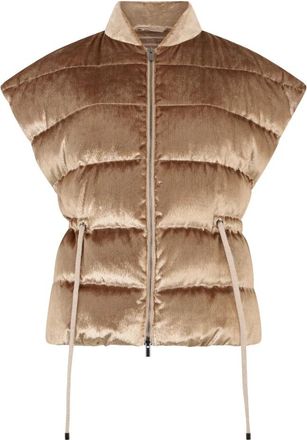 PESERICO Mouwloze gewatteerde bodywarmer - Dames - Bodywarmers - Beige - L - Polyester - Jassen