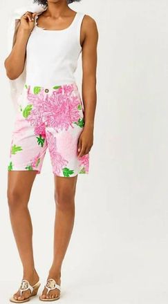 Lilly Pulitzer 9 Arametta Stretch Short In Resort White Lil Go With The Flow