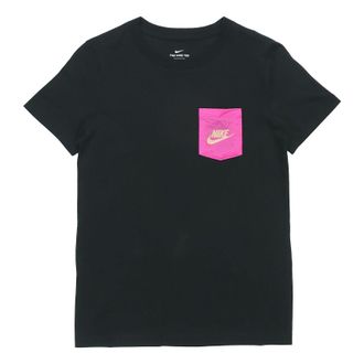 Nike (WMNS) Nike As W Nsw Tee Contrasting Colors logo Short Sleeve Black CT8855-010